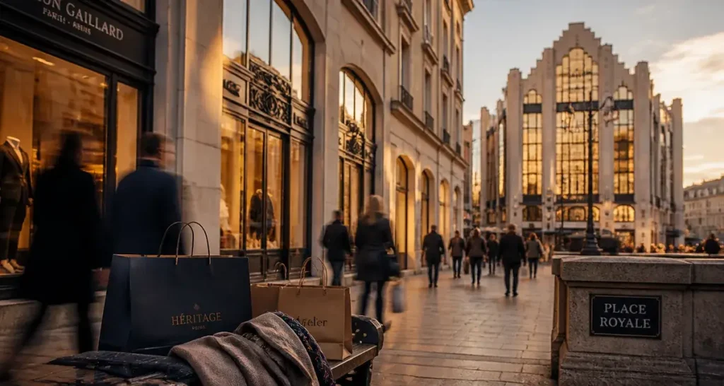 Centre ville Reims magasins : vitrines et sacs près de la Place Royale