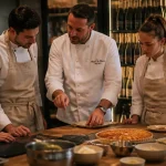 Cours de cuisine Reims en atelier : chef et participants en cuisine pro