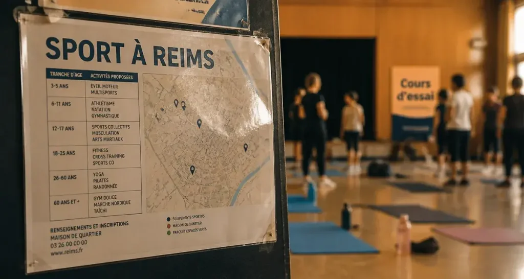 Associations sportives Reims : affiche par quartier et âge, cours d’essai