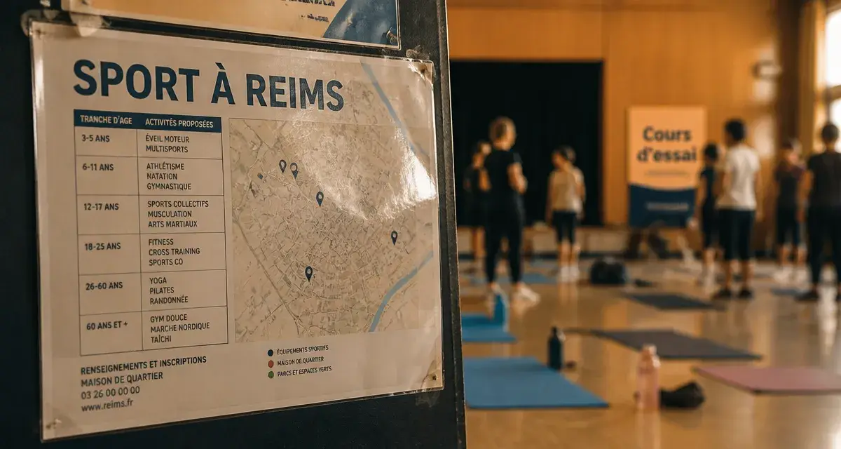 Associations sportives Reims : affiche par quartier et âge, cours d’essai