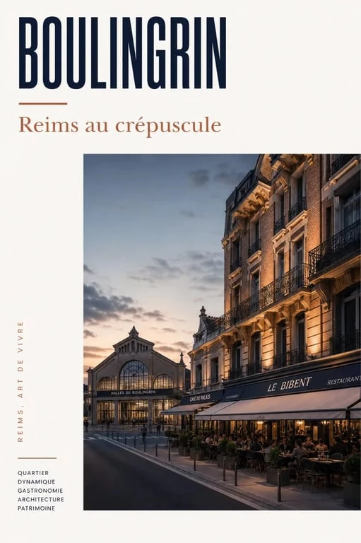 restaurants boulingrin reims : vue des Halles du Boulingrin et des terrasses de restaurants à Reims