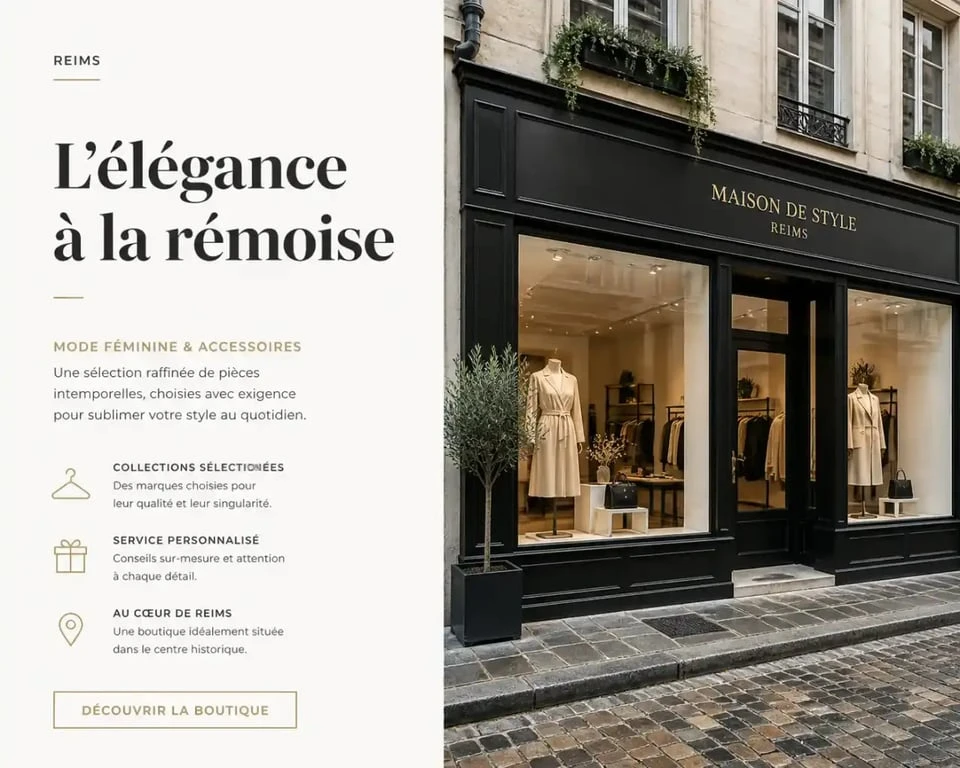 Boutique de vêtements élégante dans le centre-ville de Reims pour une virée shopping