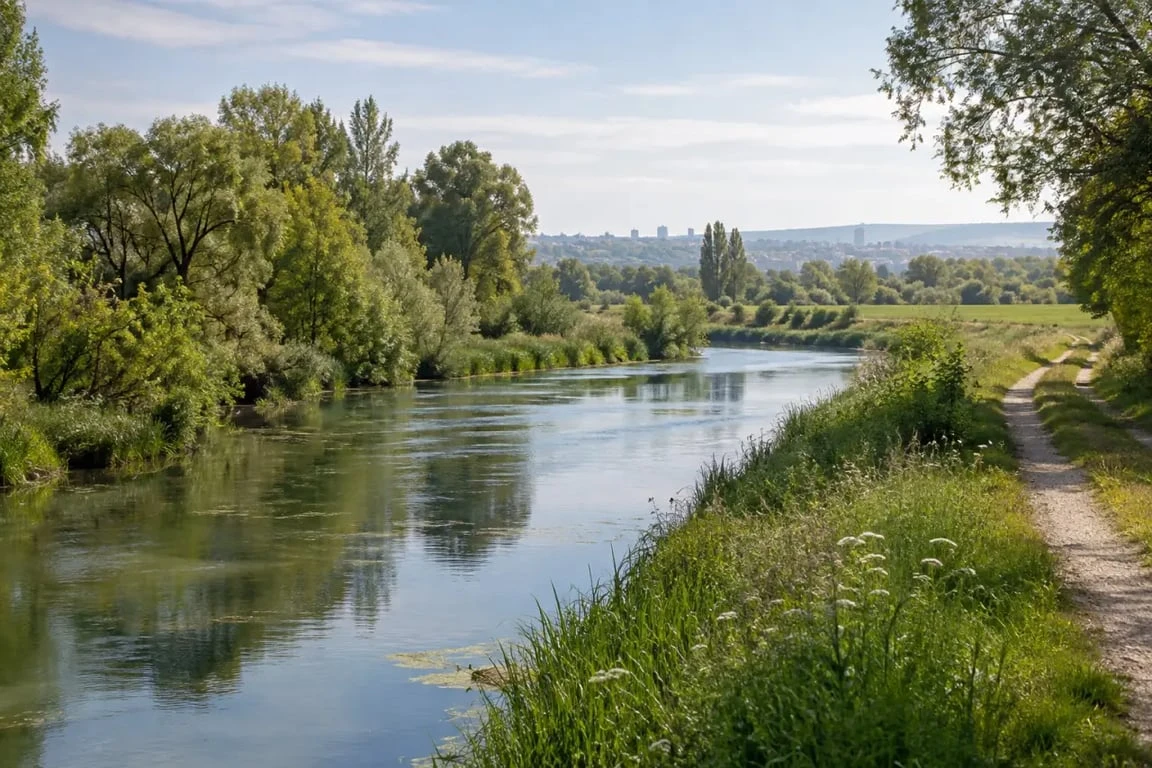 Rivière Reims : la Vesle dans un paysage de vallée verdoyante