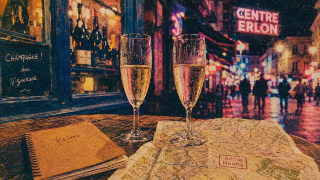 Où sortir à Reims le soir : champagne dans un bar
