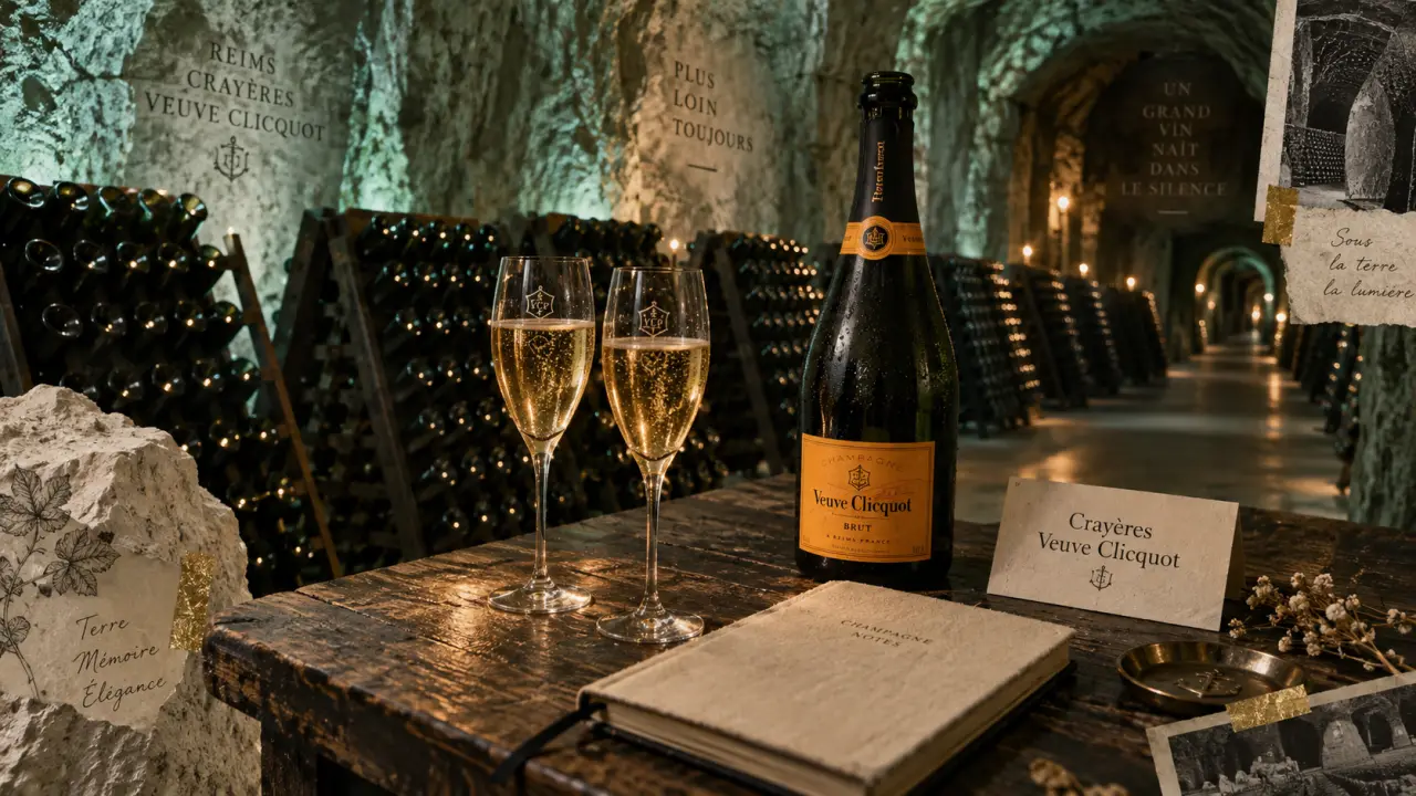 Champagne veuve clicquot reims en crayère : dégustation dorée