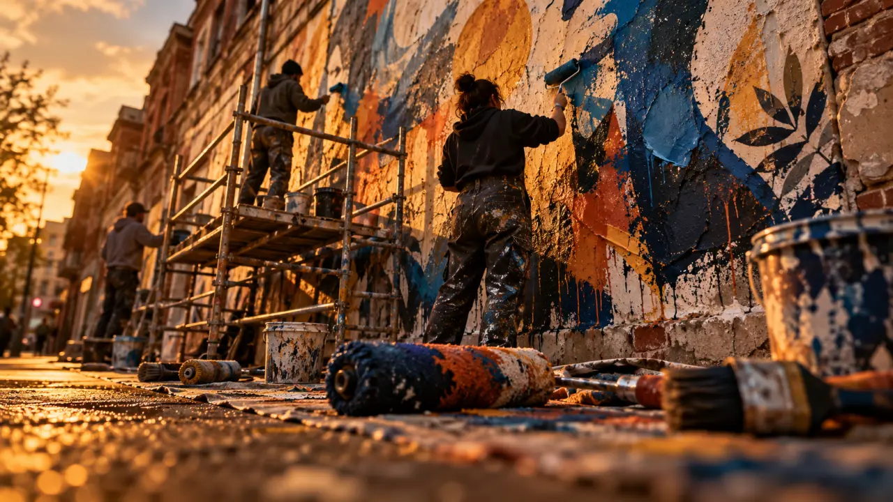 À La Husselle, Lady M signe une fresque sur la façade de Group Digital