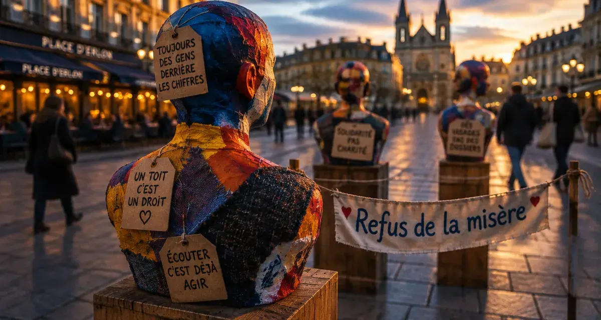 À Reims, des bustes colorés pour faire entendre les voix contre la misère